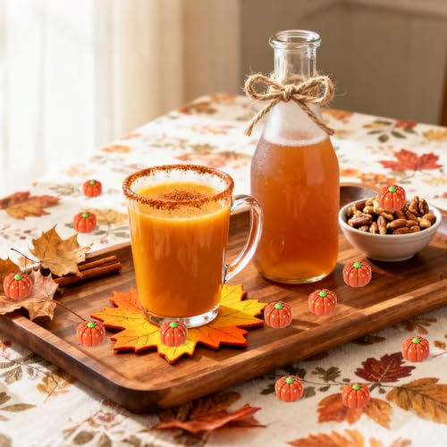 Miniature Fall Pumpkins Set - 50 Small Resin Decorations for Autumn & Thanksgiving
