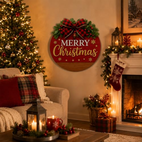 Merry Christmas Sign for Wreath - Outdoor Front Door Decoration - Variation of THIS Listing