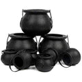 Assorted Size Black Cauldron Candy Buckets - 9 Pack for Halloween & St. Patrick's Day