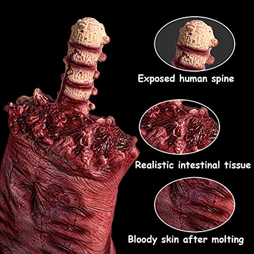 Halloween Bloody Half Body Prop with Hanging Bag - Creepy 29 Inch Latex Decoration for Haunted House & Party