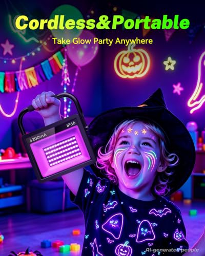 Rechargeable Black Light LED for Night Fishing Halloween Parties Portable Waterproof