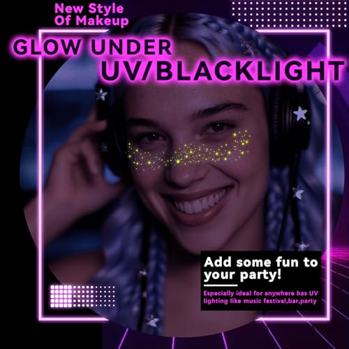 Rainbow UV Glow Freckles Tattoo Set A for Party & Night Events