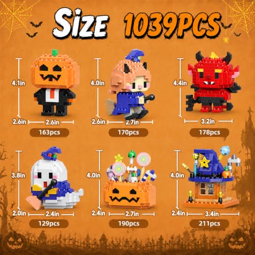 Halloween Advent Calendar 6 Days Mini Building Blocks Set with Figures - Halloween Set 1