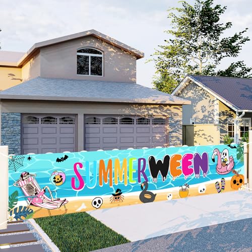 Summerween Banner - Summer Halloween Party Decorations 8.2x1.6ft - Summer Halloween Decor