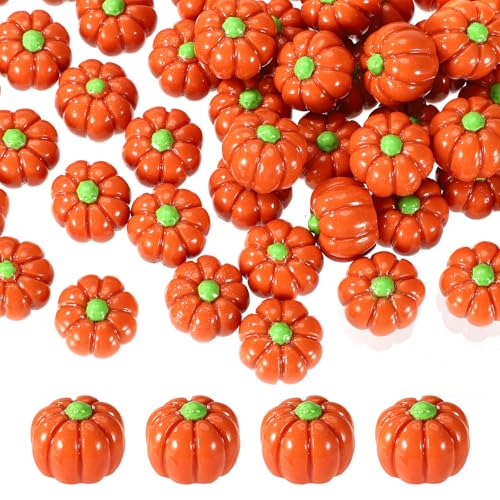Miniature Fall Pumpkins Set - 50 Small Resin Decorations for Autumn & Thanksgiving