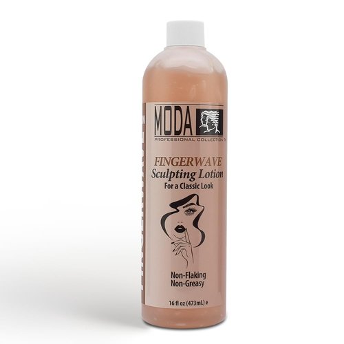 MODA Finger Wave Sculpting Lotion - Non-Greasy Curl Cream for Curly Hair, Lasting Hold - 16 Oz