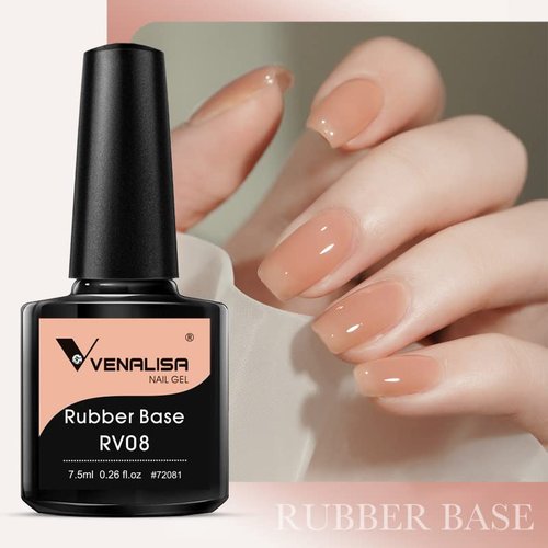 VENALISA 3 in 1 Rubber Base Gel For Nails, 6 Colors Jelly Gel Nail Polish Set Nude Pink Neutral Transparent Milky White Sheer Pink Gel Polish Strengthener Kit