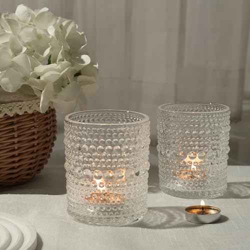 Clear Glass Votive Candle Holders - 6 Pack Large DIY Wax Holders, 2.7x3.5 Inch - Variation: Clear / 6