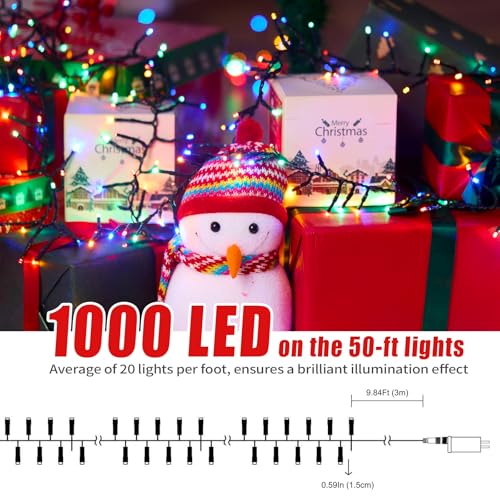 1000 LED Christmas String Lights with Remote Waterproof Indoor Outdoor Decorations