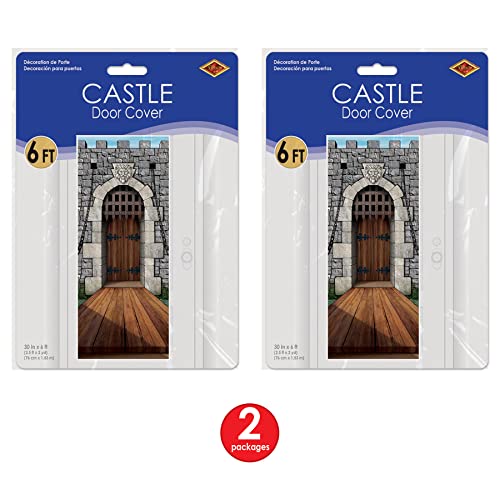 Medieval Castle Door Cover Set - 2 Pack Enchanted Entrance Decorations for Fantasy Parties