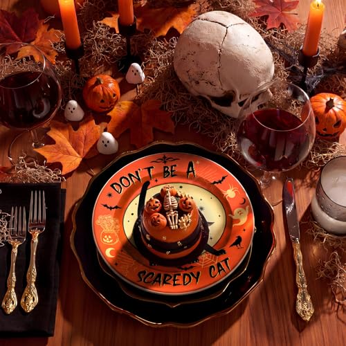 Halloween Dinnerware Set 8 Pieces Colorful Plates & Serving Dishes - Festive Party Supplies