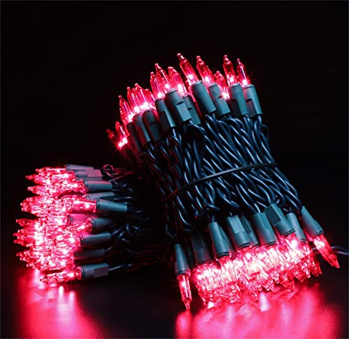 Pink 300 Incandescent Mini String Lights for Indoor Christmas & Party Decoration - Green Wire, Variation of 300 Pink