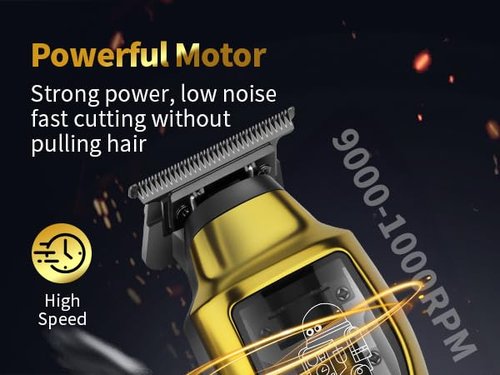 KEMEI Professional Cordless Hair Clipper for Men — Barber Trimmer, Haircutting Tool, Long-Lasting Battery, USB Charging with LED Display, The Ultimate Grooming Gift for Men