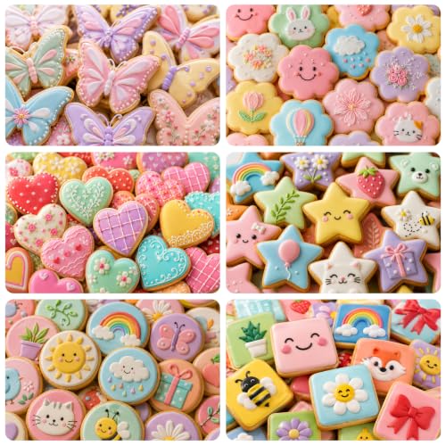 MINO ANT 6-Pack Silver Flower Star Heart Circle Square Butterfly Cookie Cutters Set