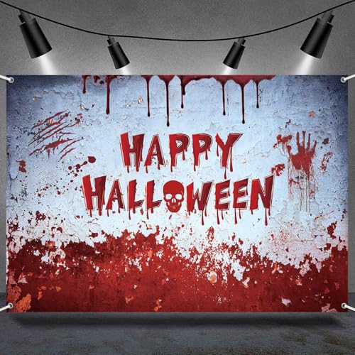 Halloween Blood Dripping Backdrop 8x6ft Photography Wall Banner - Red White Variation