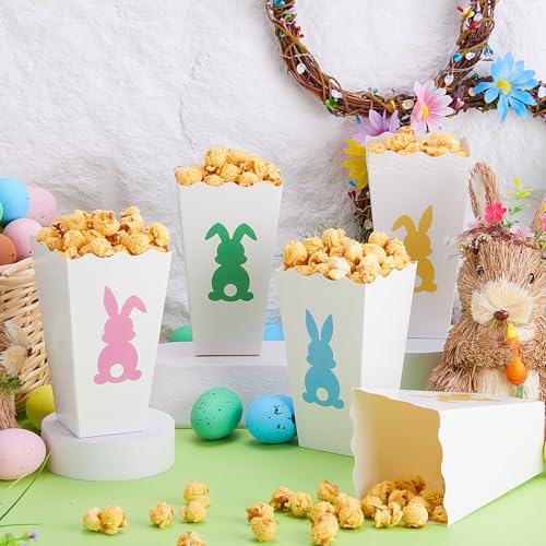 24 Pcs Easter Bunny Paper Popcorn Boxes - Treat & Party Favor Boxes