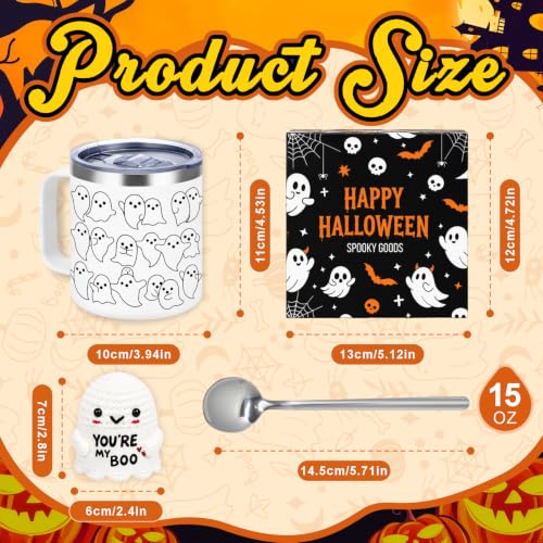 Halloween Ghost Mug - 15oz Stainless Steel Insulated Coffee Cup - Style 2