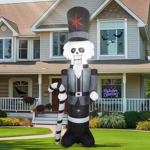 A-9FT Grey Soldier Inflatable Decoration with LED Lights for Outdoor Yard Halloween Christmas