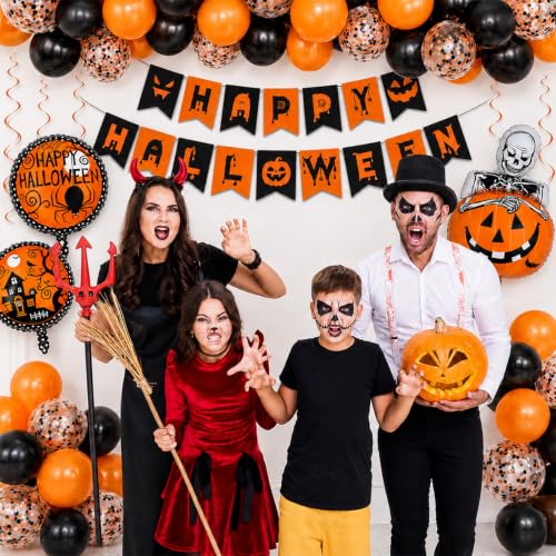 Orange Halloween Party Decorations Set - 37 pcs Spooky Yard & Indoor Decor