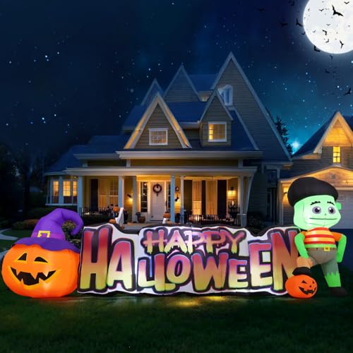11 FT Halloween Inflatable Pumpkin Zombie Yard Decoration with LED Lights