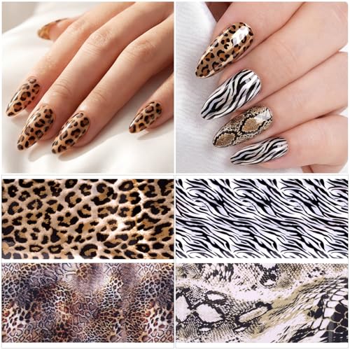 SmallCat 20 Pcs Leopard Nail Transfer Foil for DIY Manicure Style 3