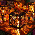 30 Pack Day of the Dead Lanterns with Butterfly Cutout Decorations - Festive Hollow Paper Boxes