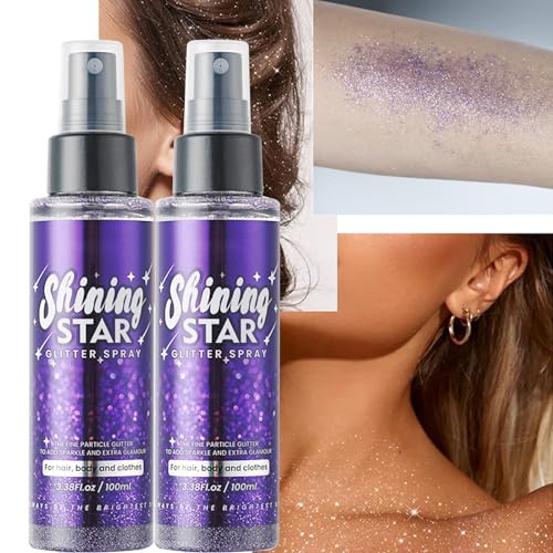 Purple Body Glitter Spray - Sparkling Hair & Body Shimmer for Mardi Gras & Festivals
