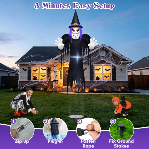 Danxilu 12FT Gaint Floating Halloween Witch Inflatable - Tall Outdoor Decor