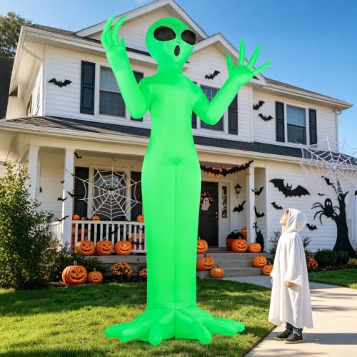 10FT Giant Halloween Alien Inflatable Outdoor Decoration with LED Lights