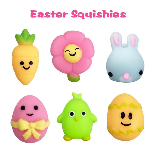Jofan 6 Pack Easter Bubble Bath Bombs with Easter Squishy Toys Inside for Kids Girls Boys Easter Basket Stuffers Gifts