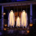 Ghost on a Swing Decoration Set with Ropes - White Family Halloween Outdoor Porch
