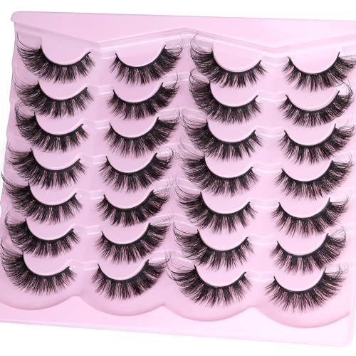 Fox Eye Mink Lashes - Wispy 14 Pairs, Natural Cat Eye False Eyelashes - Variation 3