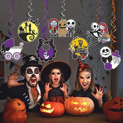 Nightmare Christmas Baby Shower Decorations - Dark/Autumnal Colors, 22-Piece Set