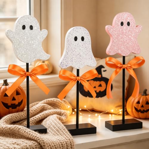 Halloween Ghost Table Decor Set - Indoor Farmhouse Seasonal Halloween Decoration - Variation: Ghost
