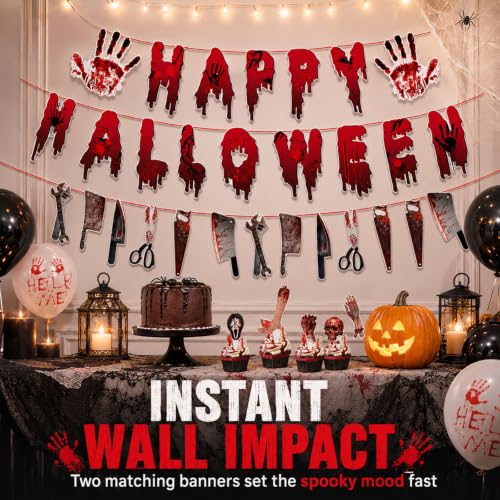 Halloween Horror Party Decorations Kit - Bloody & Creepy Theme, 30 Pieces