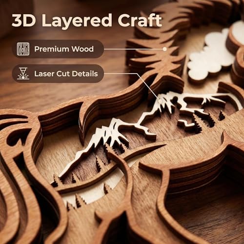 Wood Carving Horse Wall Decor - Handcrafted Animal Figurine for Home & Holiday