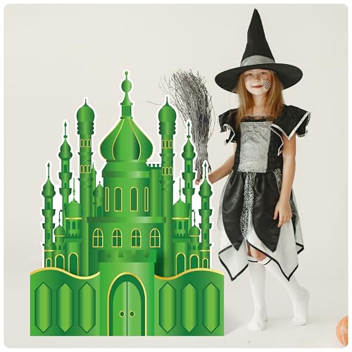 Large Emerald Green Castle Cardboard Cutout for Halloween & Party Decorations - 3.3ft Stand Up Photo Backdrop