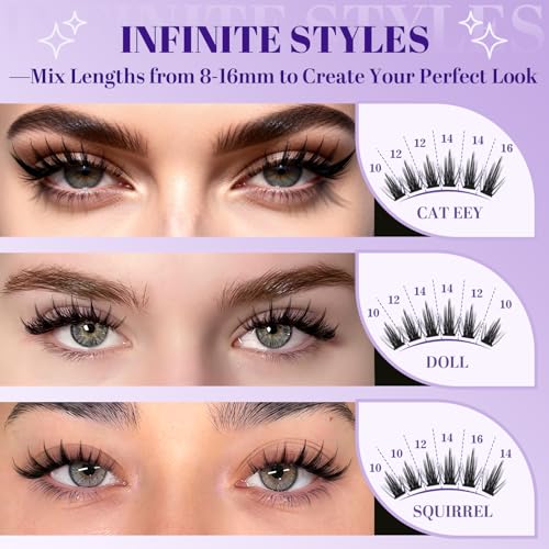 Anime Eye Lash Clusters - Wispy Spiked & Fluffy DIY False Eyelash Set - Mangaze 01