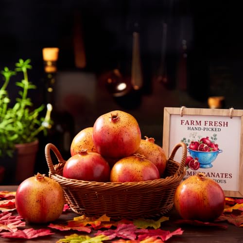 Norme 7 Pcs Fall Artificial Pomegranate Decoration Set for Centerpiece & Farmhouse