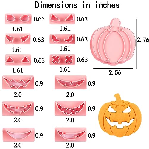 Halloween Pumpkin Cookie Cutter Set - 13 Pieces for Baking & Decorating
