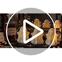 Set of 3 Glossy White Ceramic Ghost Halloween Decor Light Up Figurines