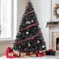 Black 6ft Artificial Christmas Tree with 818 Branch Tips - Holiday Decor