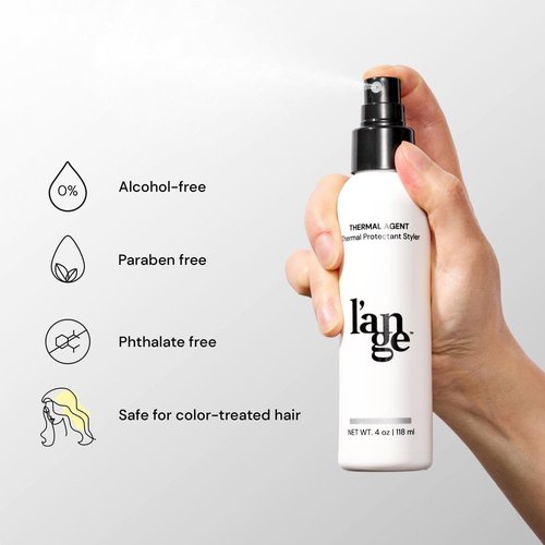 L'ANGE HAIR Heat Protectant Spray - 450°F Thermal Agent for Frizz Control & Shine | Lightweight, Non-Greasy, 4 fl oz
