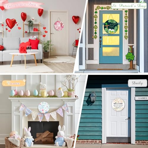 12-Pack Christian Seasonal Wooden Sign Set for Holidays & Home Decor