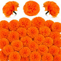 Artificial Marigold Flower Heads for Dia De Los Muertos Decorations - 30 pcs