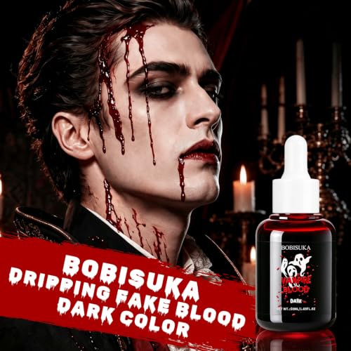 Halloween Fake Blood Dripping Liquid - Realistic & Washable, Dark Color, 1.69oz