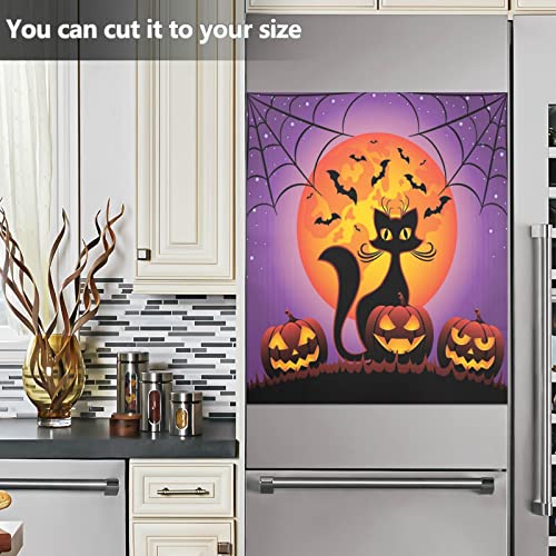Halloween Pumpkins Cat Dishwasher Magnet Cover Bats Spider Web Full Moon - Magnetic Kitchen Decor - 23x26 inch - Pumpkin Cat Variation