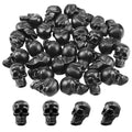 Small Black Plastic Skull Decor – Halloween Skeleton Heads for Crafts & Party Decorations