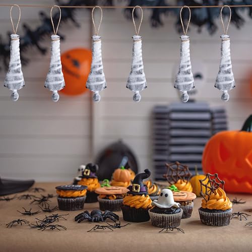 Halloween Cocoon Skeleton Decorations - 12 Creepy 5.6-Inch Hanging Props