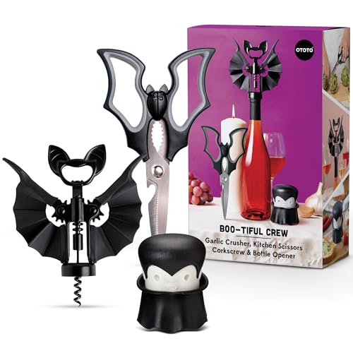 Boo-tiful Crew Halloween Kitchen Decor Bundle - Vampire, Bat, Witchy Accessories